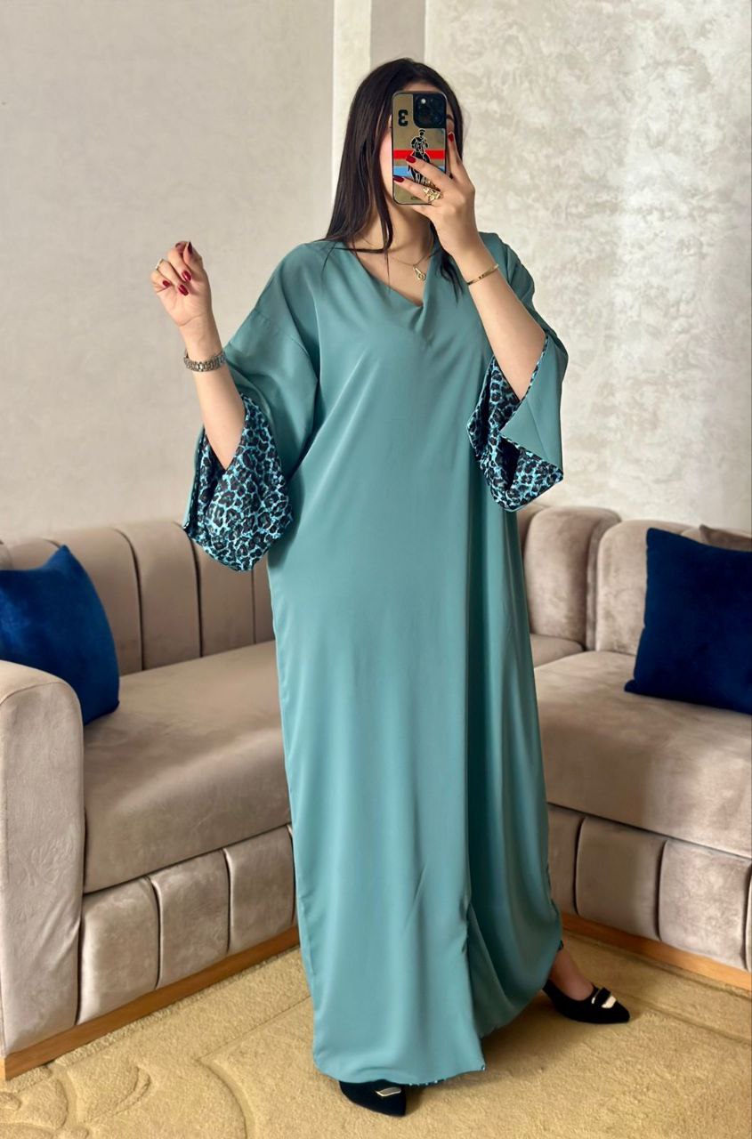 Appelzeegroen abaya 2 in 1