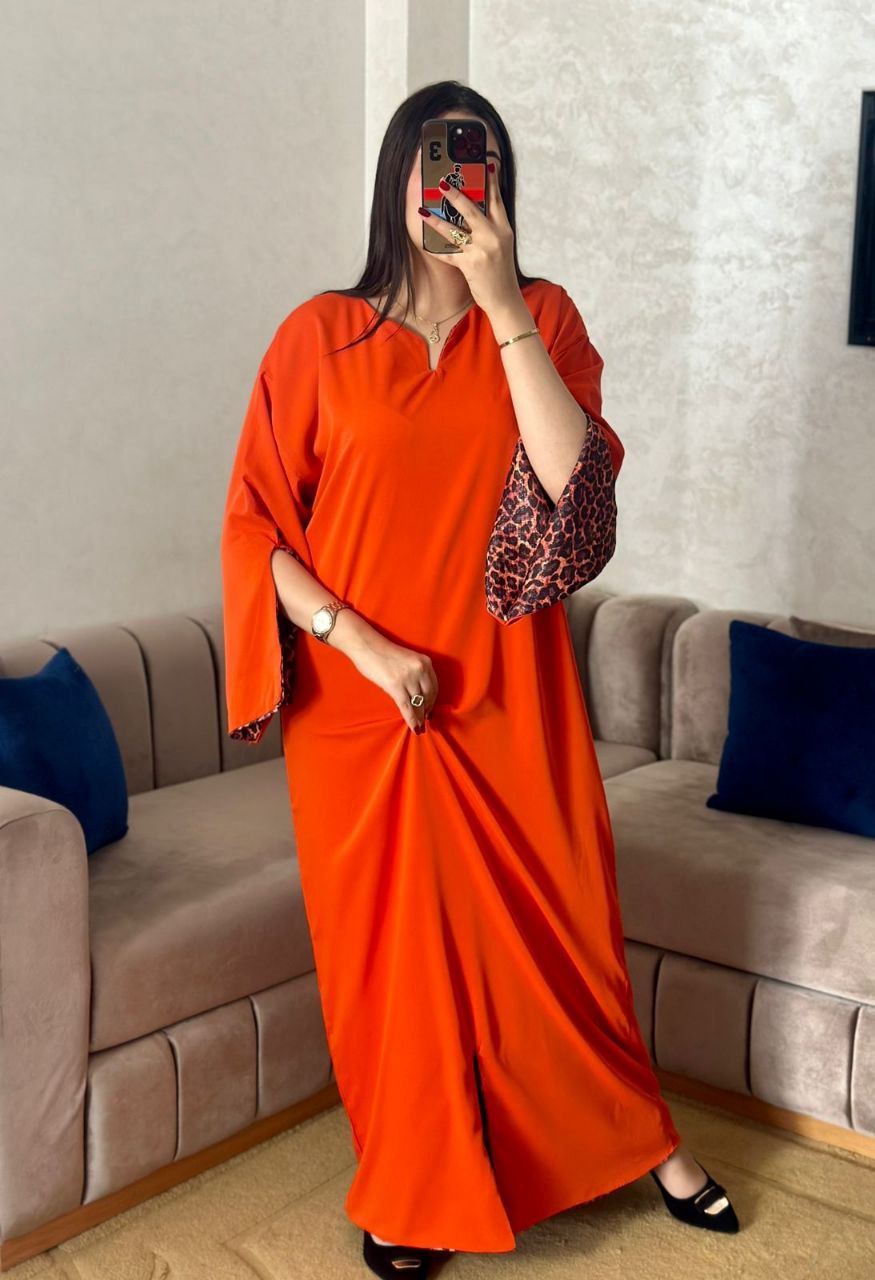 Oranje abaya 2 in 1